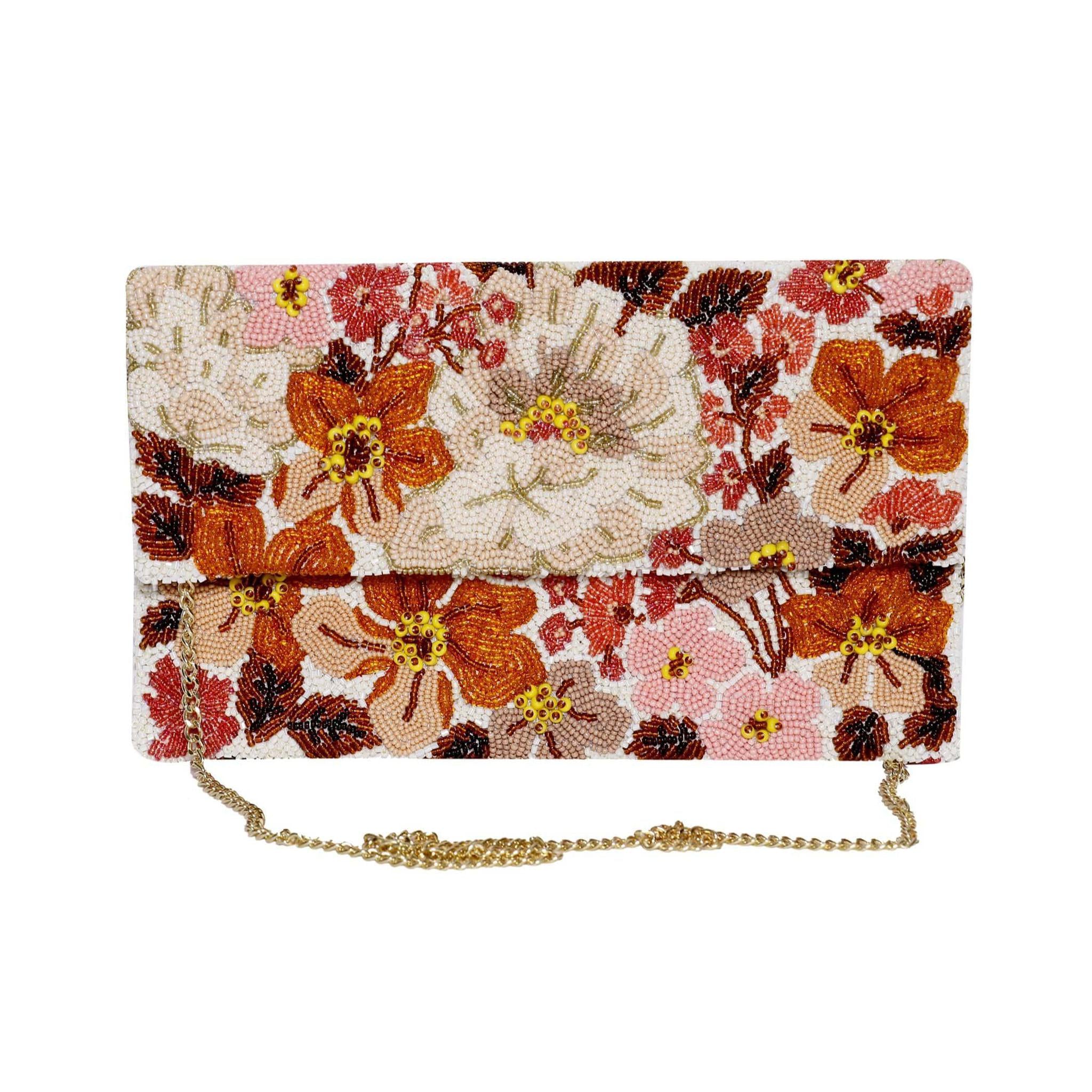 Autumn Floral Beaded Clutch